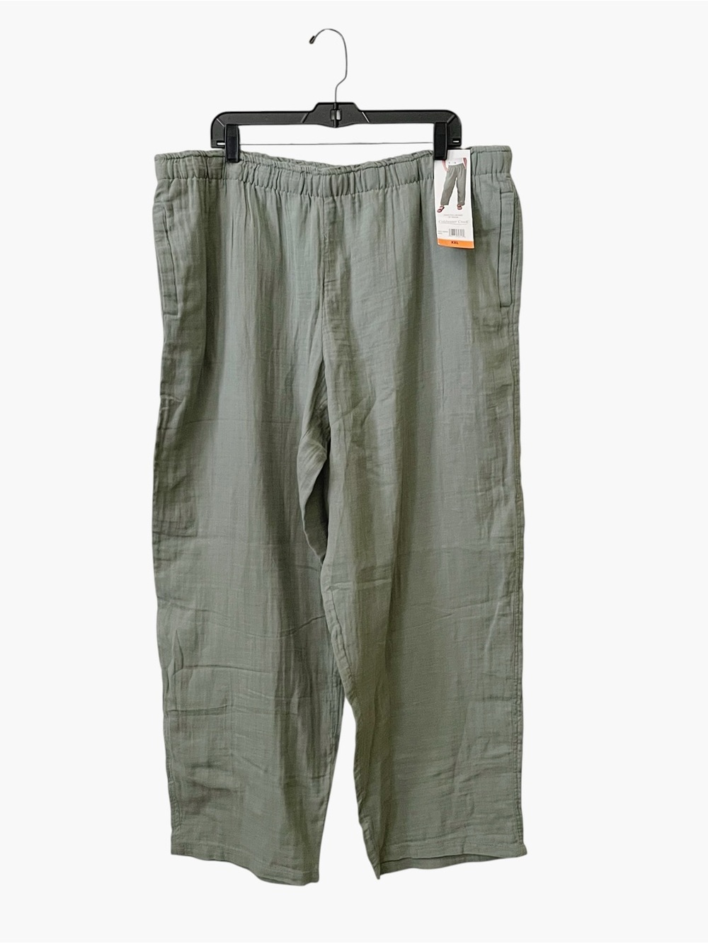 NWT Coldwater Creek Gauze Pull On Pants Women's XXL Green Cotton Relaxed Coastal